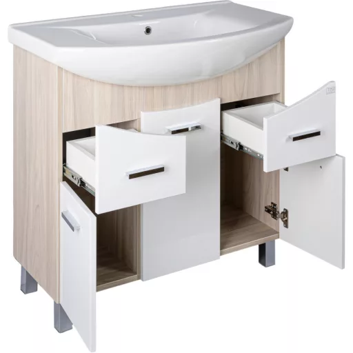 TMP ZX 85 - SONOMA - álló fürdőszobabútor - Sanovit ZENON - 6085 porcelán mosdóval - 86 x 50 cm - WaterMarkt.hu