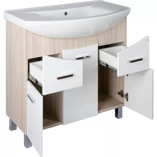 TMP ZX 95 - SONOMA - álló fürdőszobabútor - Sanovit ZENON - 6095 porcelán mosdóval - 97 x 51 cm - WaterMarkt.hu