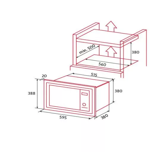 NODOR - Beépíthető mikrohullámú sütő NorChef MW-25 DG DB - WaterMarkt.hu