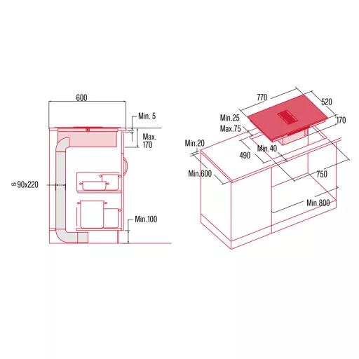 NODOR - NorCoock N7426 BK FLOW-IN indukciós főzőlap beépített elszívóval - WaterMarkt.hu
