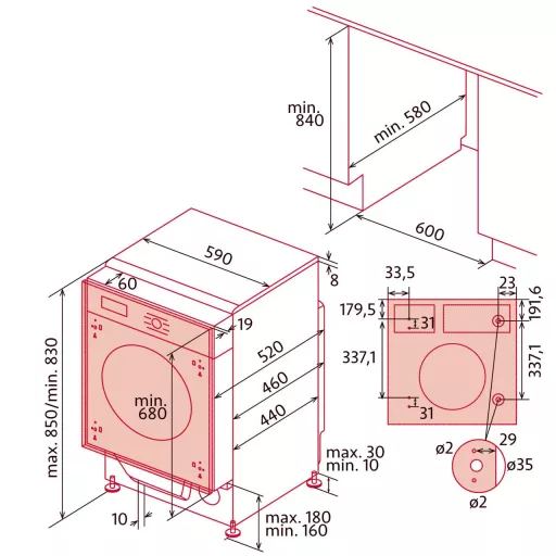 NODOR - Beépíthető mosó-szárító gép NorCare WD-1480 I - WaterMarkt.hu