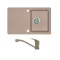 EVIDO HOME 45 S gránit mosogató, 765 x 460 mm, avena + EVIDO PINGUIN álló gránit csaptelep, avena