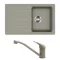 EVIDO HOME 45 S gránit mosogató, 765 x 460 mm platina + EVIDO PINGUIN álló gránit csaptelep, platina