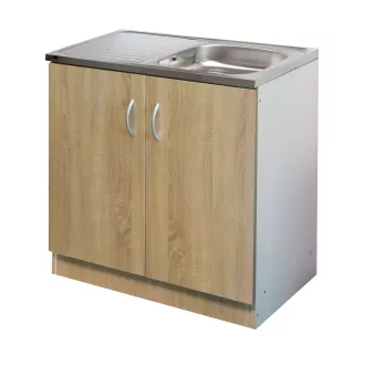 Komplett mosogató szekrény 80x50, nyílóajtós, 1med.tál, sonoma front - WaterMarkt.hu