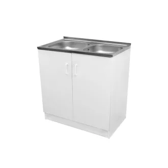 Komplett mosogató szekrény 80x50, nyílóajtós, 2med.tál, fehér front - WaterMarkt.hu