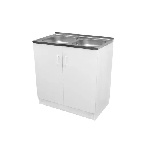 Komplett mosogató szekrény 80x50, nyílóajtós, 2med.tál, fehér front - WaterMarkt.hu