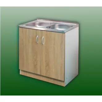 Komplett mosogató szekrény 80x50, nyílóajtós, 2med.tál, sonoma front - WaterMarkt.hu