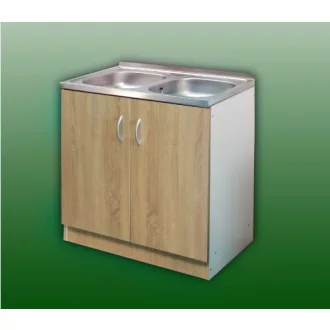 Komplett mosogató szekrény 80x50, nyílóajtós, 2med.tál, sonoma front - WaterMarkt.hu