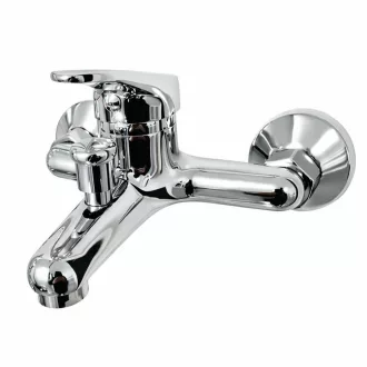 EuroStandard ECOLINE kádtöltő csaptelep - zuhanyszettel - fix falitartóval - KRÓM - WaterMarkt.hu