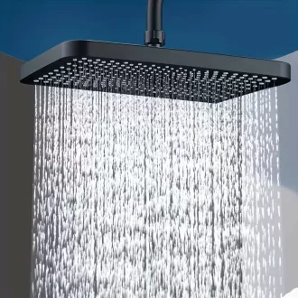 Caldo Freddo Zuhanyrendszer - CSAPTELEPPEL - szögletes - fejzuhany, zuhanyfej, gégecső - FEKETE - WaterMarkt.hu