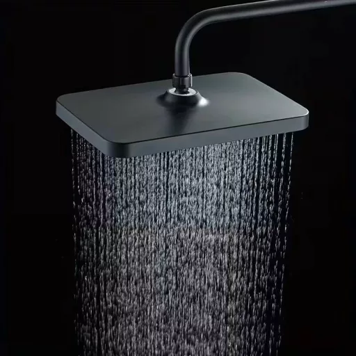 Caldo Freddo Zuhanyrendszer - CSAPTELEPPEL - szögletes - fejzuhany, zuhanyfej, gégecső - FEKETE - WaterMarkt.hu