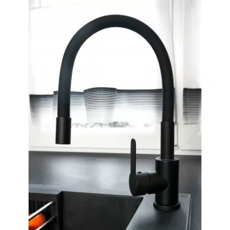 Caldo Freddo álló mosogató csaptelep FEKETE - FEKETE flexibilis kifolyócsővel - WaterMarkt.hu