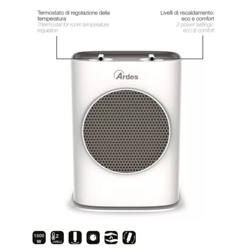 ARDES 4P03O PTC kerámiabetétes hősugárzó 1500 W - WaterMarkt.hu