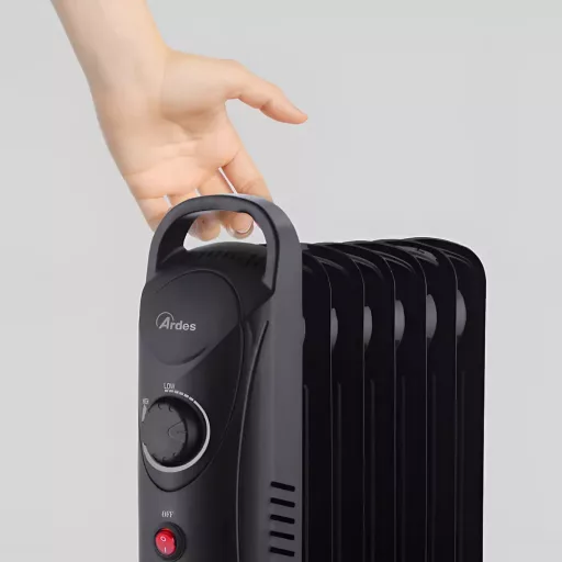 ARDES 4R07M2 Mini elektromos olajradiátor 7 tagos 800W Fekete - WaterMarkt.hu