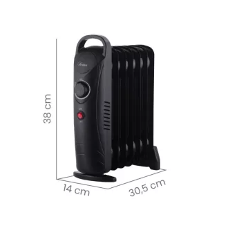 ARDES 4R07M2 Mini elektromos olajradiátor 7 tagos 800W Fekete - WaterMarkt.hu