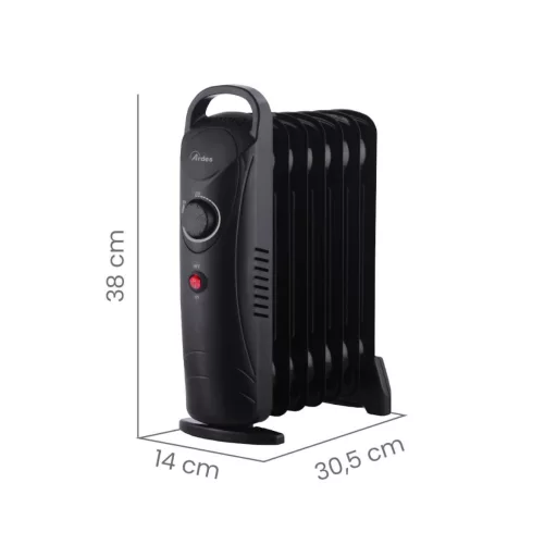 ARDES 4R07M2 Mini elektromos olajradiátor 7 tagos 800W Fekete