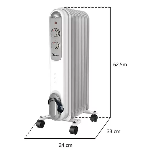 ARDES 4R07S  Elektromos olajradiátor  7 tagos 1500W szürke - WaterMarkt.hu