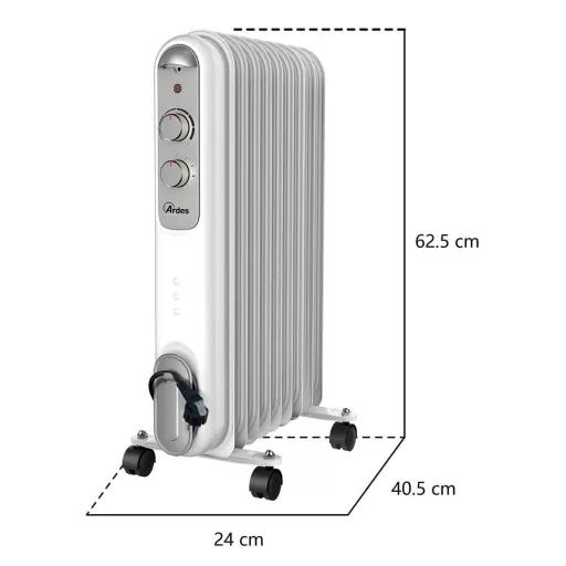 ARDES 4R09S Elektromos olajradiátor  9 tagos 2000W szürke - WaterMarkt.hu