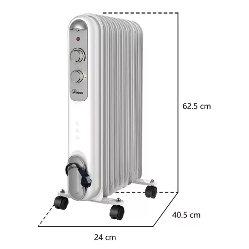 ARDES 4R09S Elektromos olajradiátor  9 tagos 2000W szürke - WaterMarkt.hu