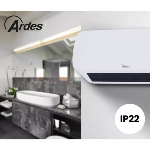 ARDES 4W04P PTC kerámiabetétes fali hősugárzó távvezérlővel, IP22 védelem - WaterMarkt.hu