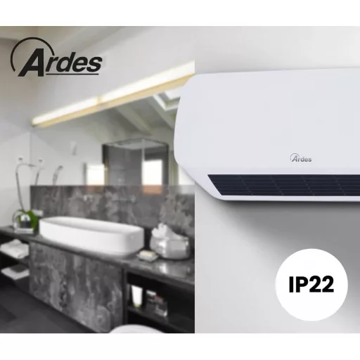 ARDES 4W04P PTC kerámiabetétes fali hősugárzó távvezérlővel, IP22 védelem