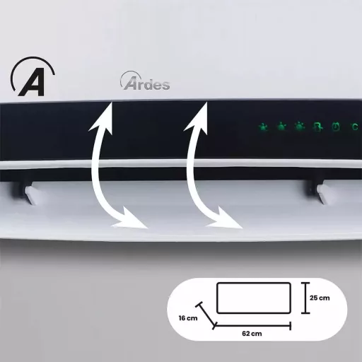 ARDES 4W08P PTC kerámiabetétes fali hősugárzó távvezérlővel, IP22 védelem - WaterMarkt.hu