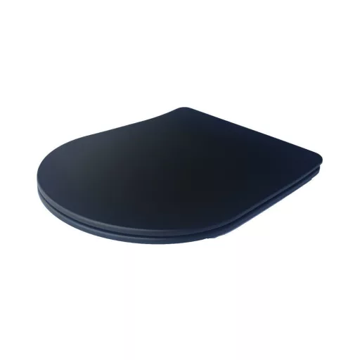 Viva FEKETE BRILLA SLIM XL WC ülőke - duroplast - lecsapódásgátlós - levehető klikk - 46 x 36,5 cm - WaterMarkt.hu