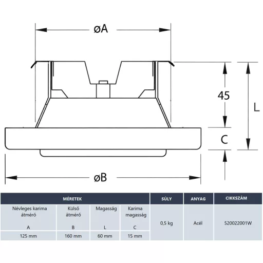 HEATPEX - Légszelep elszívó oldali 125mm ARIA CONNECT - WaterMarkt.hu