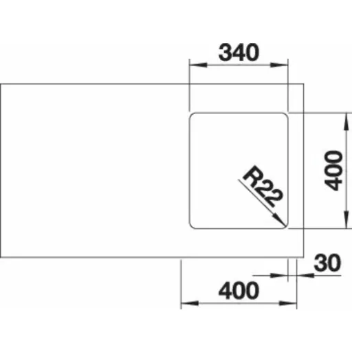 BLANCO ANDANO 340-U exc.nélkül InFino - WaterMarkt.hu