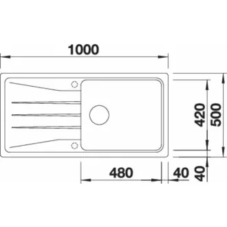 BLANCO SONA XL 6 S fekete exc.n. - WaterMarkt.hu