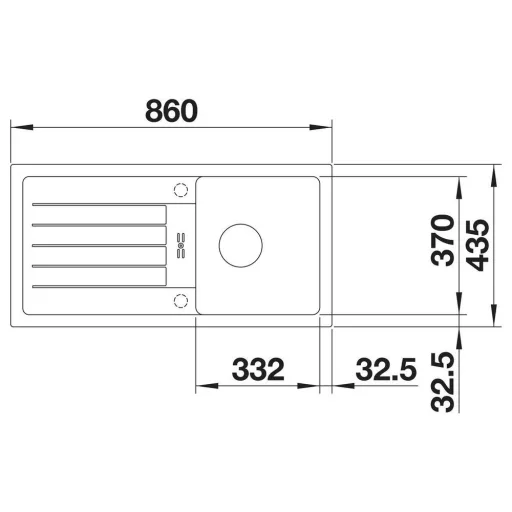 BLANCO FAVUM 45 S fekete exc.n. - WaterMarkt.hu