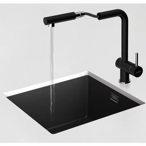 SCHOCK EPOS CRISTALITE gránit hatású kihúzható zuhanyfejes konyhai csaptelep kerámia betéttel -  Asphalt - WaterMarkt.hu