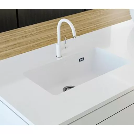 SCHOCK PLUTOS CRISTALITE gránit hatású íves konyhai csaptelep kerámia betéttel -  TÖBB SZÍNBEN - White - WaterMarkt.hu