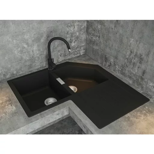 SCHOCK PLUTOS CRISTALITE gránit hatású íves konyhai csaptelep kerámia betéttel - Beton - WaterMarkt.hu