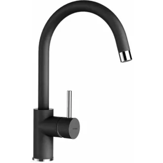 SCHOCK PLUTOS CRISTALITE gránit hatású íves konyhai csaptelep kerámia betéttel - Nero - WaterMarkt.hu