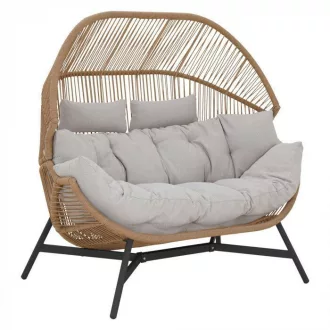 HOLAND rattan dupla kosárfotel bézs - WaterMarkt.hu