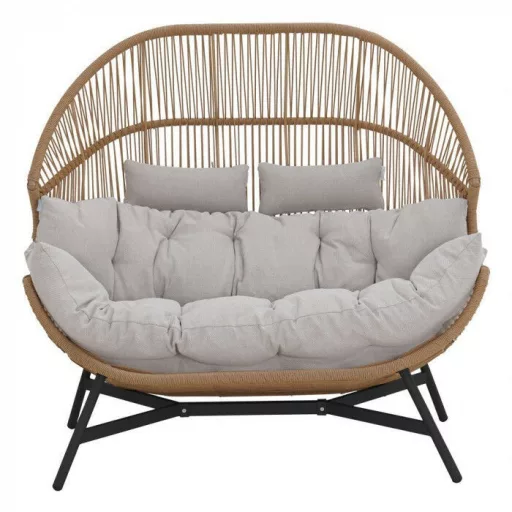 HOLAND rattan dupla kosárfotel bézs - WaterMarkt.hu