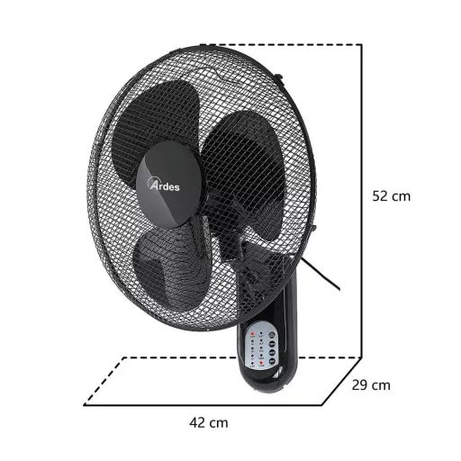 ARDES 5W40R falra szerelhető ventilátor távvezérlővel - WaterMarkt.hu