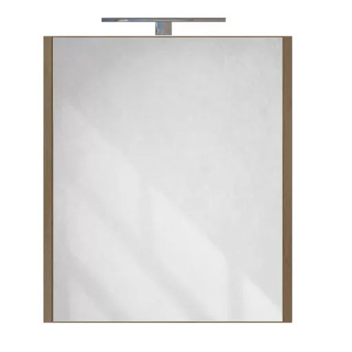 Piramida AKVA Tükrös fürdőszobai szekrény - LED világítással - FEHÉR-TÖLGY - 60 x 69 x 15 cm