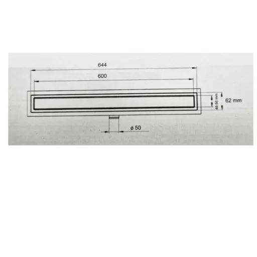 Euro Standard zuhanyfolyóka - MATT FEKETE - Ø 50 mm kifolyással - 60 cm - WaterMarkt.hu