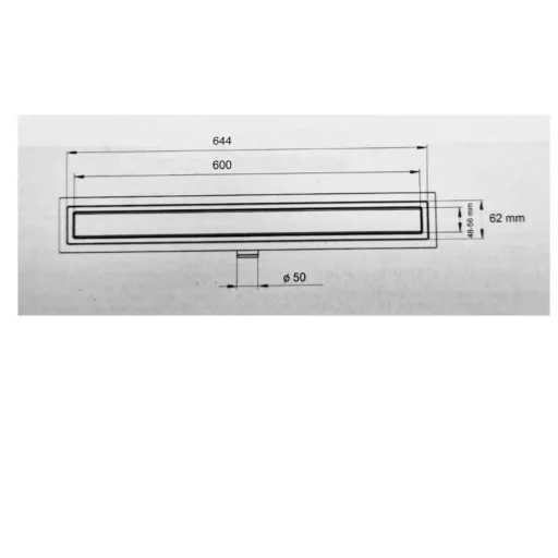 Euro Standard zuhanyfolyóka - MATT FEKETE - Ø 50 mm kifolyással - 60 cm - WaterMarkt.hu
