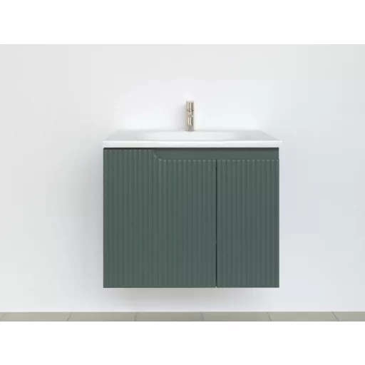 Piramida EURIDIKA fali fürdőszobabútor - műmárvány mosdóval -2 ajtós - PINO ZÖLD - 65 x 48 x 53 cm - WaterMarkt.hu