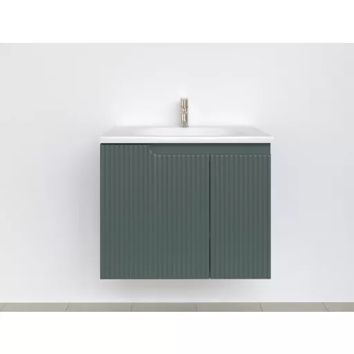 Piramida EURIDIKA fali fürdőszobabútor - műmárvány mosdóval -2 ajtós - PINO ZÖLD - 65 x 48 x 53 cm - WaterMarkt.hu
