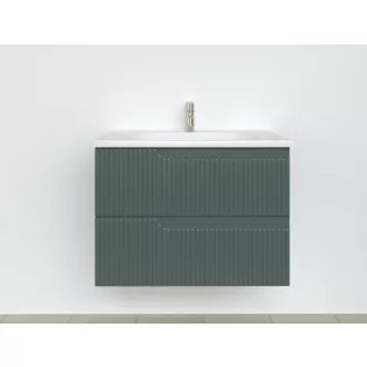 Piramida EURIDIKA fali fürdőszobabútor - műmárvány mosdóval -2 fiókos - PINO ZÖLD - 75 x 48 x 53 cm - WaterMarkt.hu