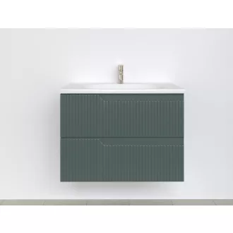 Piramida EURIDIKA fali fürdőszobabútor - műmárvány mosdóval -2 fiókos - PINO ZÖLD - 75 x 48 x 53 cm - WaterMarkt.hu