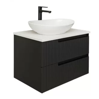 Piramida EURIDIKA fali fürdőszobabútor - mosdópult mosdó nélkül -2 fiókos - PINO FEKETE - 75 x 48 x - WaterMarkt.hu