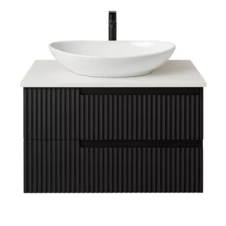 Piramida EURIDIKA fali fürdőszobabútor - mosdópult mosdó nélkül -2 fiókos - PINO FEKETE - 75 x 48 x - WaterMarkt.hu