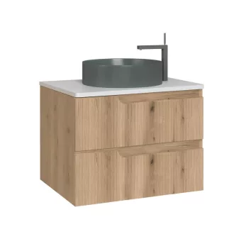 Piramida EURIDIKA fali fürdőszobabútor - mosdópult mosdó nélkül -2 fiókos - PINO TÖLGY - 75 x 48 x 53 cm - WaterMarkt.hu