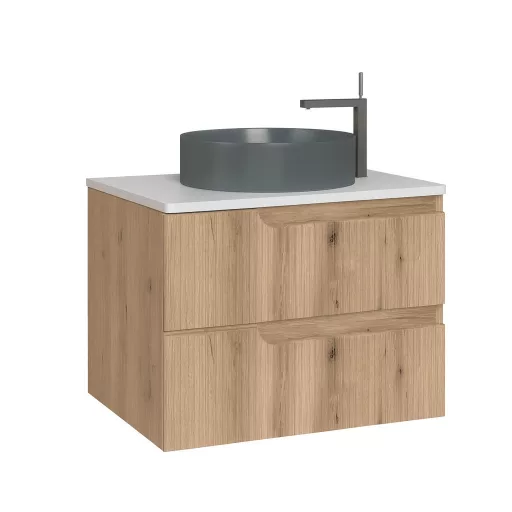 Piramida EURIDIKA fali fürdőszobabútor - mosdópult mosdó nélkül -2 fiókos - PINO TÖLGY - 75 x 48 x 53 cm - WaterMarkt.hu