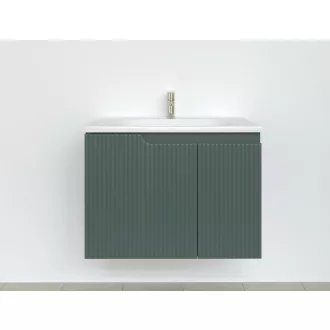 Piramida EURIDIKA fali fürdőszobabútor - műmárvány mosdóval -2 ajtós - PINO ZÖLD - 75 x 48 x 53 cm - WaterMarkt.hu